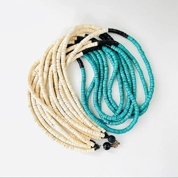 Vintage 1970s Muti Strand Multi-color Coconut Shell Beaded Necklace - Picture 11 of 13